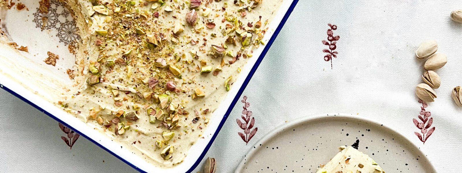 Tiramisu pistacjowe bez jajek